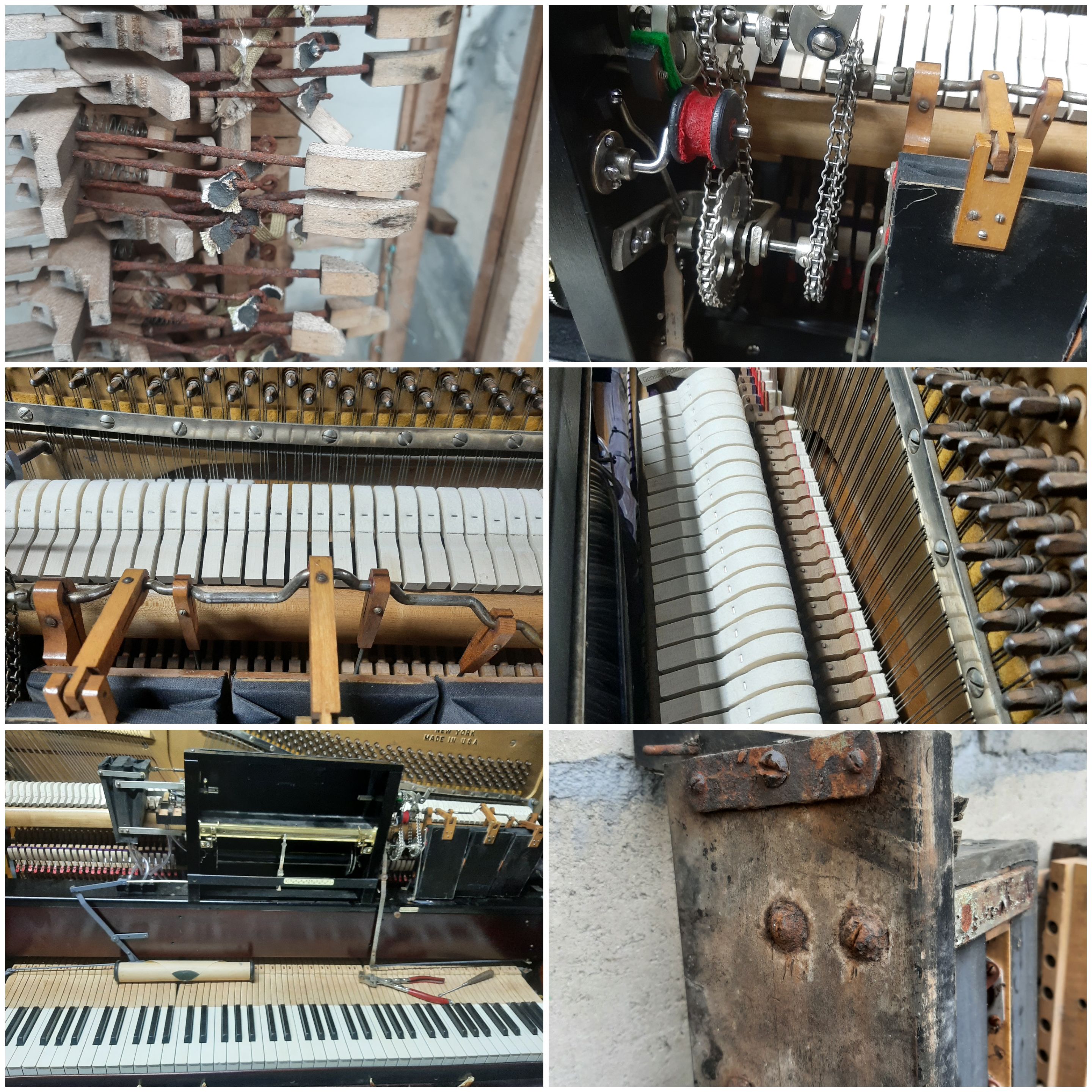 Piano restoration before after